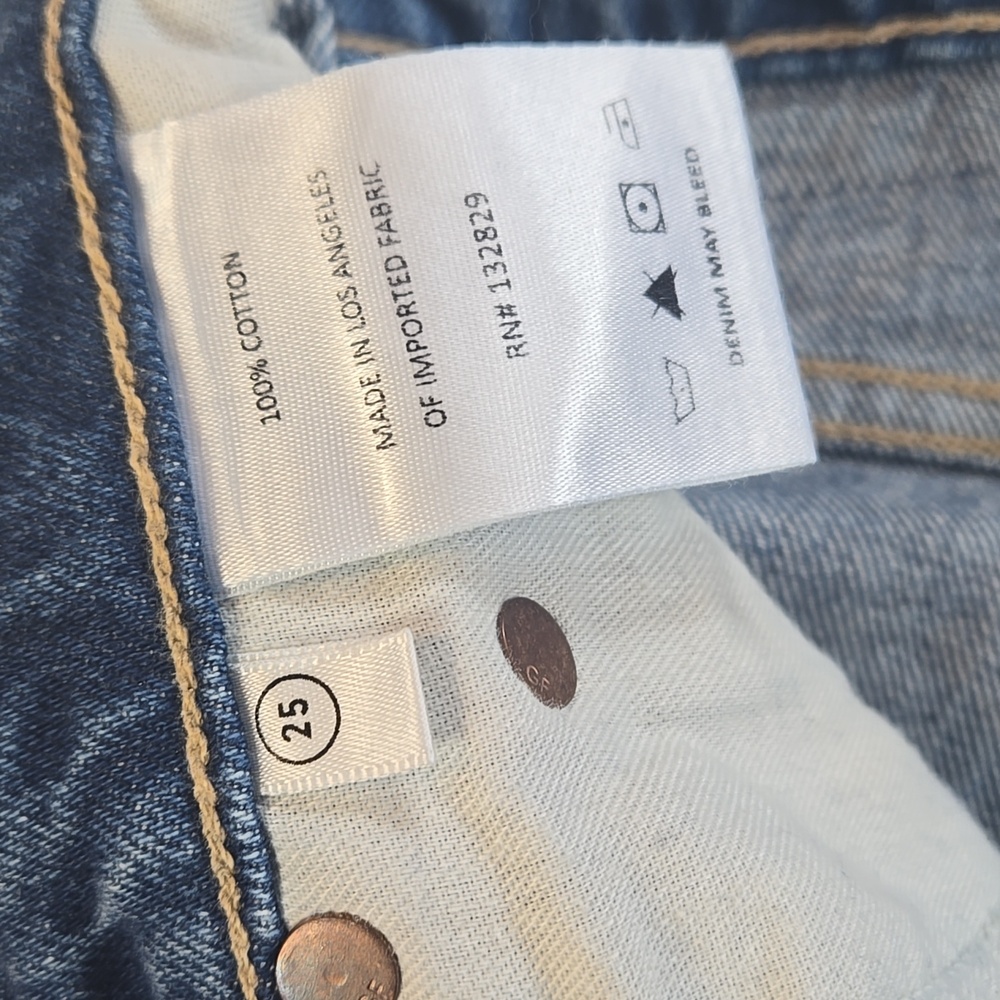 GRLFRND The Cassidy Straight Leg Blue Jeans Size 25 - Picture 7 of 16